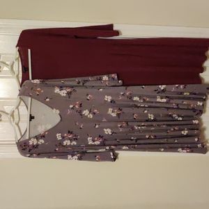 2 x Torrid 3/4 Sleeve Dresses Sz 1